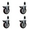 Service Caster 5'' Maroon Poly Swivel 1-3/8'' Expanding Stem Caster Set with Brake, 4PK SCC-EX20S514-PPUB-MRN-PLB-138-4 - alternate 1